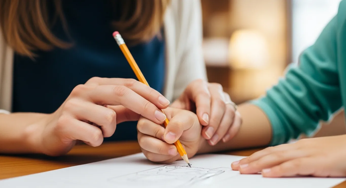 A Roots Home Tutors teacher working one-on-one with a student at home