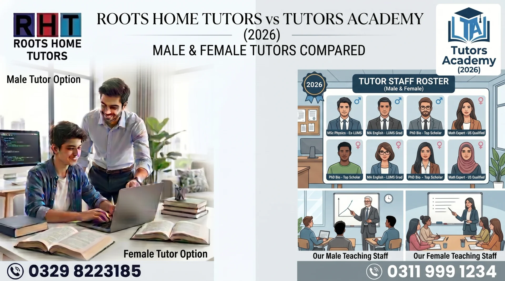 Roots Home Tutors vs Tutors Academy Male & Female Tutors Compared (2027)